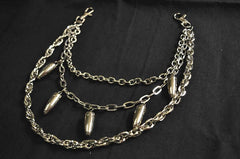 Badass Men's Silver Bullet Triple Pants Chain Punk Biker Wallet Chain For Men - imessengerbags