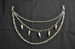 Badass Men's Silver Bullet Triple Pants Chain Punk Biker Wallet Chain For Men - imessengerbags