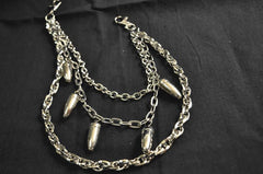 Badass Men's Silver Bullet Triple Pants Chain Punk Biker Wallet Chain For Men - imessengerbags