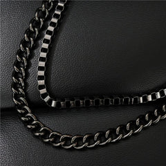 Badass Men's Black Wallet Chain Pants Chain Long Biker Wallet Chain For Men