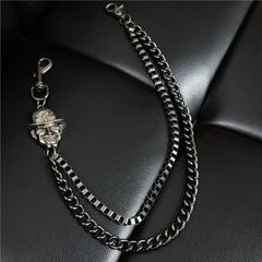 Badass Men's Black Wallet Chain Pants Chain Long Biker Wallet Chain For Men - imessengerbags