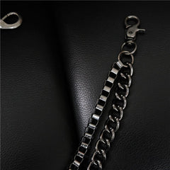 Badass Men's Black Wallet Chain Pants Chain Long Biker Wallet Chain For Men - imessengerbags