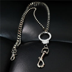 Fashion Men's Silver Double Long Pants Chain Punk Biker Wallet Chain For Men - imessengerbags