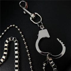 Fashion Men's Silver Double Long Pants Chain Punk Biker Wallet Chain For Men - imessengerbags