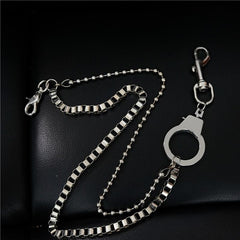 Fashion Men's Silver Double Long Pants Chain Punk Biker Wallet Chain For Men - imessengerbags