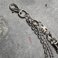 Badass Men's Silver Triple Pants Chain Bike Chain Long Punk Wallet Chain For Men - imessengerbags
