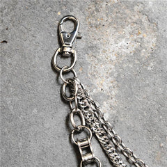 Badass Men's Silver Triple Pants Chain Bike Chain Long Punk Wallet Chain For Men - imessengerbags