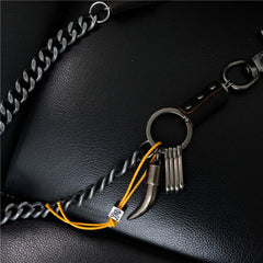 Cool Men's Silver Skull Long Wallet Chain Pants Chain Biker Wallet Chain For Men - imessengerbags
