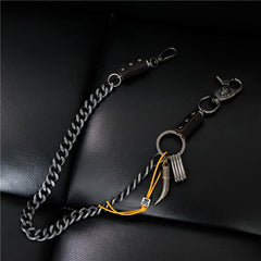 Cool Men's Silver Skull Long Wallet Chain Pants Chain Biker Wallet Chain For Men - imessengerbags