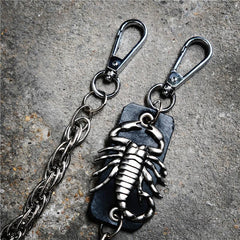 Badass Men's Silver Scorpion Long Pants Chain Punk Biker Wallet Chain For Men - imessengerbags
