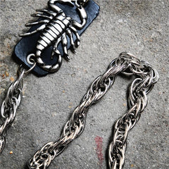 Badass Men's Silver Scorpion Long Pants Chain Punk Biker Wallet Chain For Men - imessengerbags
