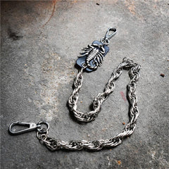 Badass Men's Silver Scorpion Long Pants Chain Punk Biker Wallet Chain For Men - imessengerbags
