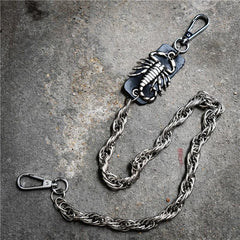 Badass Men's Silver Scorpion Long Pants Chain Punk Biker Wallet Chain For Men - imessengerbags