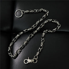 Badass Men's Silver Skull Long Punk Pants Chain Biker Wallet Chain For Men - imessengerbags