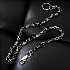 Badass Men's Silver Skull Long Punk Pants Chain Biker Wallet Chain For Men - imessengerbags