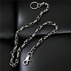 Badass Men's Silver Skull Long Punk Pants Chain Biker Wallet Chain For Men - imessengerbags