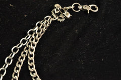 Badass Men's Silver Trifold Skull Pants Chain Biker Wallet Chain For Men - imessengerbags
