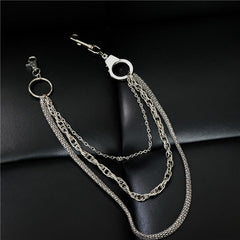 Cool Men's Silver Triple Fashion Long Punk Biker Wallet Chain Pants Chain For Men - imessengerbags