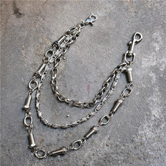 Badass Men's Silver Triple screw bolt Pants Chain Wallet Chain For Men