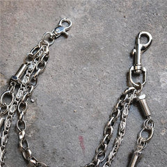 Badass Men's Silver Triple screw bolt Pants Chain Wallet Chain For Men - imessengerbags
