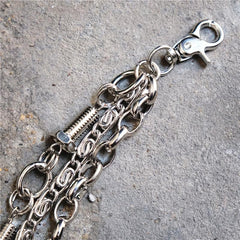 Badass Men's Silver Triple screw bolt Pants Chain Wallet Chain For Men - imessengerbags
