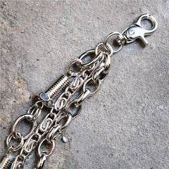 Badass Men's Silver Triple screw bolt Pants Chain Wallet Chain For Men