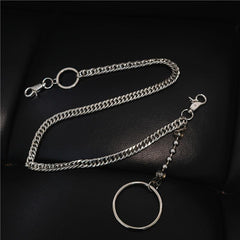 Badass Men's Womens Long Silver Wallet Chain Pants Chain Biker Wallet Chain For Men - imessengerbags