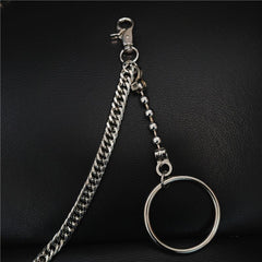 Badass Men's Womens Long Silver Wallet Chain Pants Chain Biker Wallet Chain For Men - imessengerbags