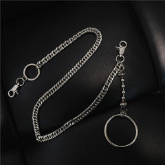 Badass Men's Womens Long Silver Wallet Chain Pants Chain Biker Wallet Chain For Men - imessengerbags