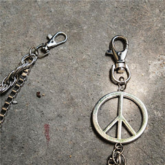 Badass Mens Double Pacifism Long Stainless steel Pants Chain Wallet Chain For Men - imessengerbags