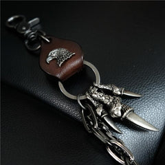 Badass Mens Eagle Double Key Long Biker Pants Chain Wallet Chain For Men - imessengerbags
