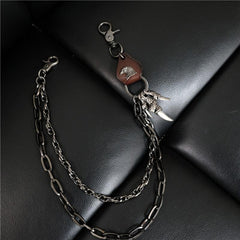 Badass Mens Eagle Double Key Long Biker Pants Chain Wallet Chain For Men - imessengerbags