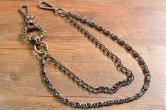 Badass Mens Double Stainless steel Biker Wallet Chain Pants Chain For Men - imessengerbags