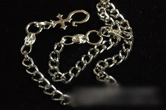 Badass Mens Silver Long Stainless steel Cross Key Chain Pants Chain Wallet Chain For Men - imessengerbags