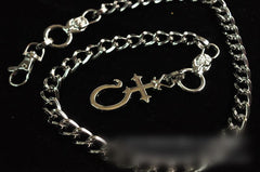 Badass Mens Silver Long Stainless steel Cross Key Chain Pants Chain Wallet Chain For Men - imessengerbags