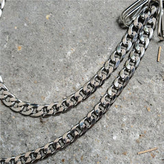 Badass Mens Skull Double Stainless steel Key Chain Long Pants Chain Wallet Chain For Men - imessengerbags