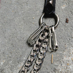Badass Mens Skull Double Stainless steel Key Chain Long Pants Chain Wallet Chain For Men - imessengerbags