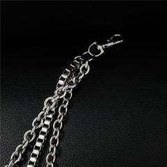 Badass Silver Triple Mens Pants Chain Biker Wallet Chain Jeans Chain Jean Chain For Men - imessengerbags
