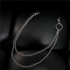 Badass Stainless Steel Mens Double Layer Pants Chain Long Wallet Chain For Men