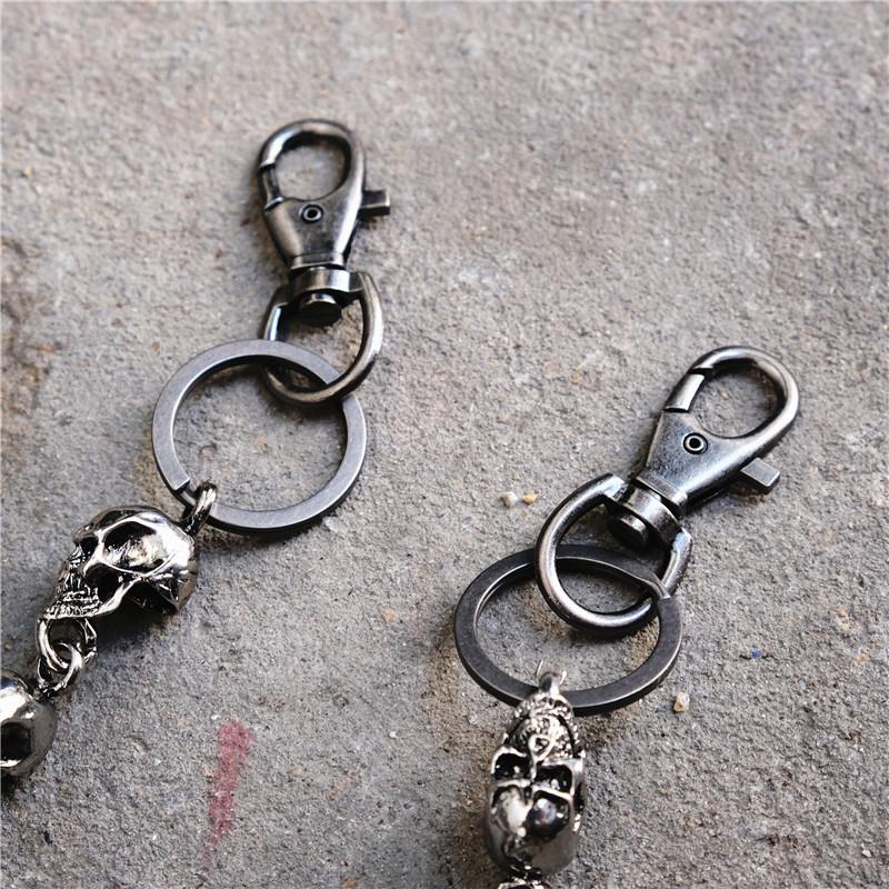 Men Silver Metal Wallet Chains Links KeyChain Jeans Biker Big