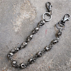 Badass Silver Skull Pants Chain Mens Biker Wallet Chain Wallet Chain For Men - imessengerbags