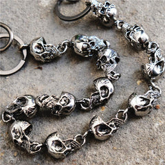 Badass Silver Skull Pants Chain Mens Biker Wallet Chain Wallet Chain For Men - imessengerbags