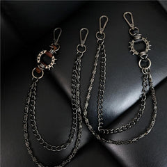 Badass Punk Mens Double Long Biker Wallet CHain Pants CHain Wallet Chain For Men - imessengerbags
