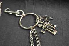 Badass Punk Mens Double Layer Cross Pants Chain Wallet Chain For Men - imessengerbags