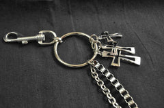 Badass Punk Mens Double Layer Cross Pants Chain Wallet Chain For Men - imessengerbags