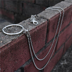Badass Punk Mens Womens Stainless Steel Double Beaded Pants Chain Wallet Chain For Men - imessengerbags