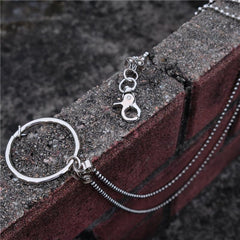 Badass Punk Mens Womens Stainless Steel Double Beaded Pants Chain Wallet Chain For Men - imessengerbags