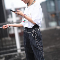 Badass Punk Mens Womens Stainless Steel Double Beaded Pants Chain Wallet Chain For Men - imessengerbags