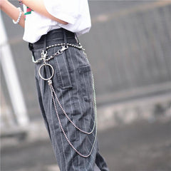 Badass Punk Mens Womens Stainless Steel Double Beaded Pants Chain Wallet Chain For Men - imessengerbags