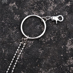 Badass Punk Mens Womens Stainless Steel Double Beaded Pants Chain Wallet Chain For Men - imessengerbags